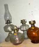 4 Vintage Oil Lamps