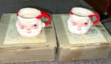 Set of 8 Vintage Christmas Santa Mugs