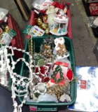 2 Bins of Christmas Deco- Christmas Houses, Lights, Ornaments etc