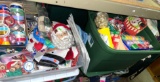 2 Bins of Ribbon, Gift Boxes, Tags, Gift Bags, Window Clings, Christmas Hand Towels etc