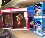 3 Holiday Time Lights (Tree, Candy Cane and Holly) and 2 Boxes of Mini Multi Icicle Lights