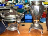 Silver Plate Drink Dispenser and Chafing Dish
