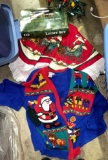 Tree Lantern Lights, Christmas Lights, Vintage Tree Skirt and ugly Christmas Sweater