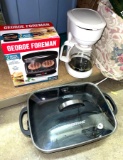 Coffee Maker, George Foreman Grill and Farberware Skillet