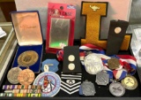 Lot of Military Patches, Medals and Shooting Medals