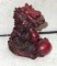 Chinese Red Dragon Holding a Ball