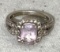 Sterling Silver Ring with pink Stone