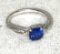 Sterling Silver Blue Sapphire Ring