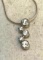 Sterling Silver Necklace and Pendant with white Gemstones