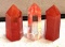 3 Pink Synthetic Dyed Obelisk Tower points