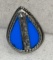 Unusual Scandinavian Ring with Blue stone size 6
