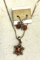 Turtle Set with Baltic Amber w/ Sterling Chain and Amber Drop Earrings