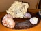 Carved Wood Tray with Crab Shell and Shells- One Has a Cameo in it