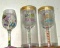 3 Hand Embellished Wine Glasses