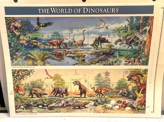 Sensational Mint Full Sheet US Postage Stamps- The World of Dinosaurs -1 of the Most Desired Stamps