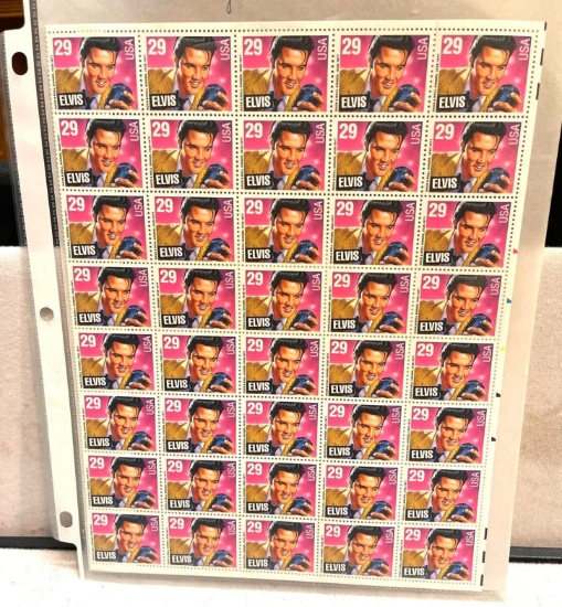 Very Scarce Elvis Stamps 40 Stamps on Full Sheet- Issue 1993- Mint Condition