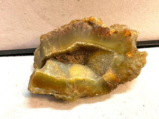 Large Carnelian Agate Geode w/ Crystal Quartz Thunder egg