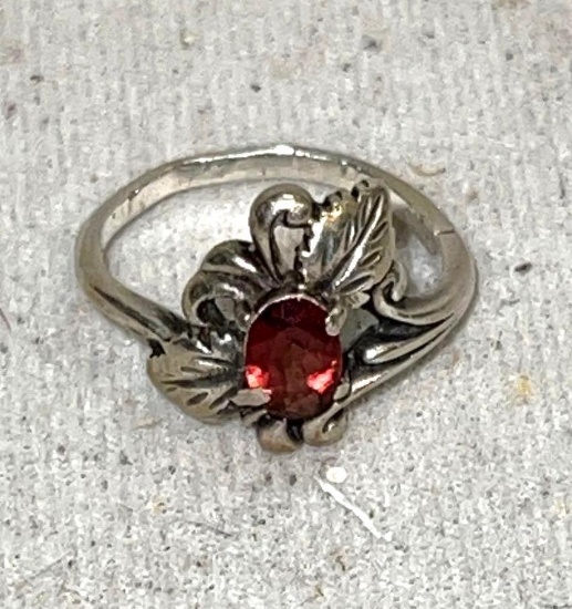 Sterling Silver Garnet Ring
