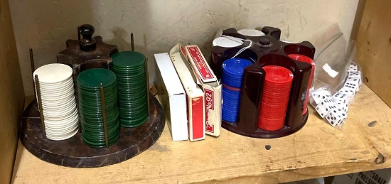 Poker Chips, Cards and Dice