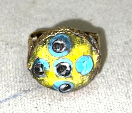 Rare Phoenician Ring w/ Face. Eyes Protect from the evil eye size 7.5