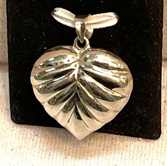 Sterling Silver Heart pendant c:1960-70