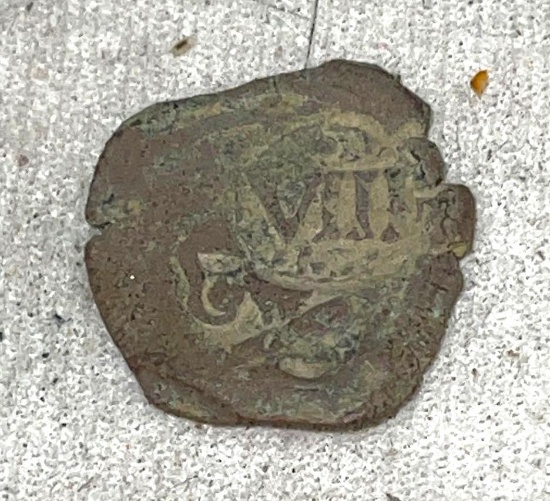 17th Cent Spanish Pirate Pieces of VIII Coin Marking Shipwreck