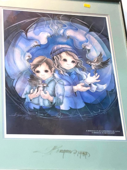 Framed "A Miracle is an Expression of love a Miracle is never Lost" By Local Artist Bergsma 24"x16"