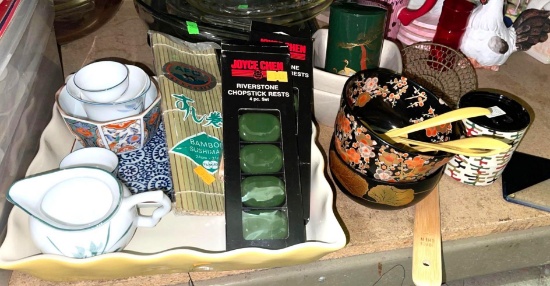 Oriental Cookware and dishes- Chopstick Rests, Bamboo Sushi Mats etc