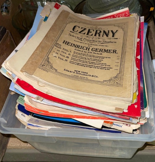 Bin full of Vintage Sheet Music