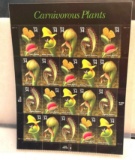 Mint US Postage Stamps Full Sheet of Carnivorous Plants