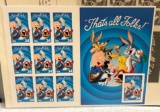 Porky pig Imperforate US Postage Stamps Full Sheet Mint 