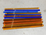 14 Vintage Colored Swizzle Sticks - Glass