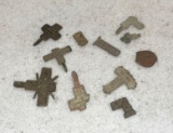 17th Cent Bronze Orthodox Christian Cross Fragments from Ukrainian, Belarus Moldova or Romania
