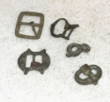 5 Different Types Bronze Buckles Viking - Rare