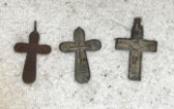 Two Crossed and one Crucifix Othodox Christian Dating Before 17th Cent