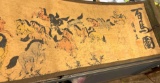 Chinese Painted Scroll with Dozens of Horses