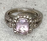 Sterling Silver Ring with pink Stone
