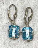 Sterling Silver Blue Topaz Earrings