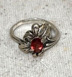 Sterling Silver Garnet Ring