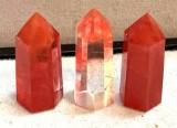 3 Pink Synthetic Dyed Obelisk Tower points