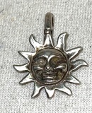 Vintage Smiling Sun Burst Sterling Silver Pendant - Not Marked but tested