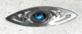 Vintage Sterling Silver Pin with Labradorite Gemstone Not Marked but tested