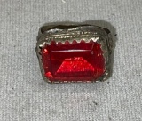 Ottoman Empire Ring with Redstone c:1850-75 size 6.5