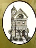 Framed Sketch of Old Building signed and Numbered 21