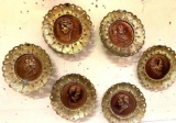 6 Vintage Metal Famous People Plaques