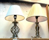 2 Chrome Table Lamps