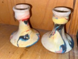 Native American Made Pottery Candle Sticks from Garden of the Gods Colorado c:1950-60
