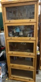 Mission Style Bookcase with Leaded Glass 77