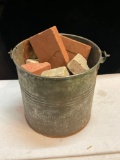 Small Galvanized Bucket Clay Blocks/ Pieces