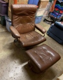 Vintage Leather reclining Chair and ottoman - Nice Leather